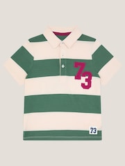 Monsoon White Stripe Short Sleeve Polo Shirt - Image 1 of 4