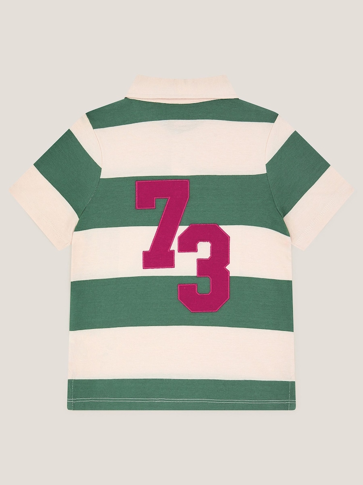 Monsoon White Stripe Short Sleeve Polo Shirt - Image 2 of 4