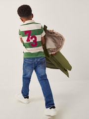 Monsoon White Stripe Short Sleeve Polo Shirt - Image 4 of 4