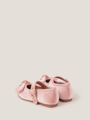 Monsoon Pink Toddler Velvet Bow Ballet Flats - Image 3 of 3