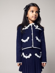 Monsoon Blue Crochet Collar Cardigan - Image 1 of 1
