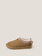 Monsoon Brown Velvet Bow Low Clogs - Image 1 of 3