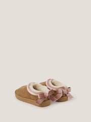 Monsoon Brown Velvet Bow Low Clogs - Image 3 of 3
