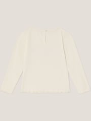 Monsoon Cream Butterfly Embroidered Ribbed Top - Image 2 of 3