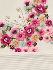 Monsoon Cream Butterfly Embroidered Ribbed Top - Image 3 of 3