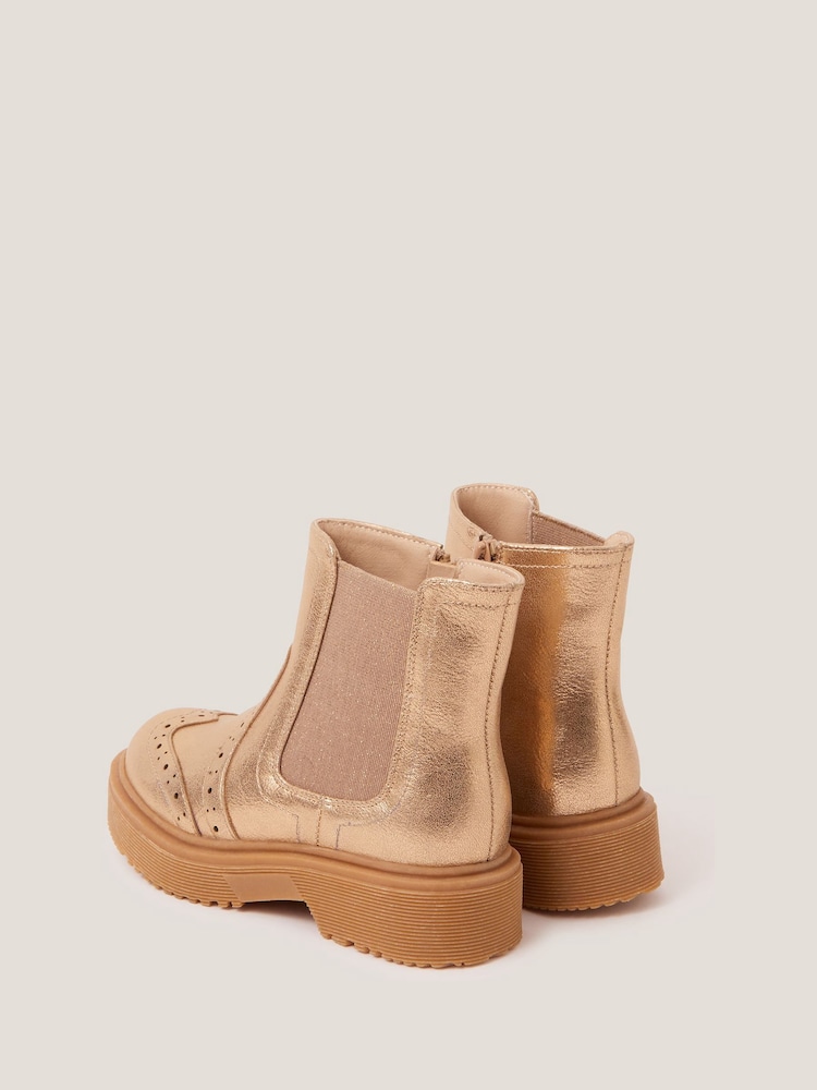 Monsoon Gold Metallic Chelsea Boots - Image 3 of 3 Monsoon Gold Metallic Chelsea Boots - Image 3 of 3