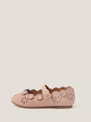 Monsoon Pink Flower Cutwork Ballet Flats - Image 2 of 3