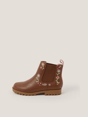 Monsoon Brown Flower Emb Boots - Image 1 of 3