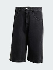 adidas Originals Black Adicolor Denim Firebird Shorts - Image 5 of 5