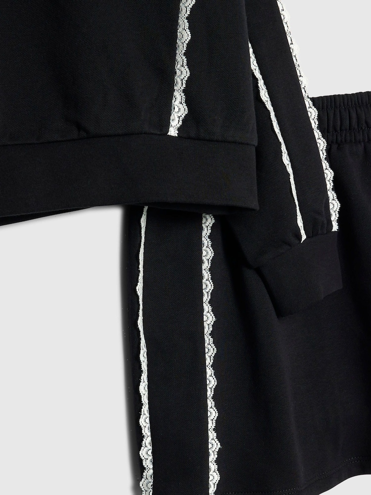 River Island Black Lace Skirt & Sweatshirt Set - Image 5 of 5