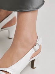 JD Williams Silver Peep Toe Slingback Sandals - Image 4 of 4