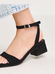 Simply Be Black Barely There On Low Block Heel - Image 4 of 8