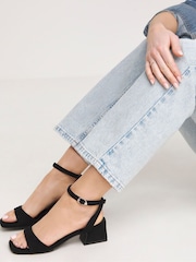 Simply Be Black Barely There On Low Block Heel - Image 5 of 8