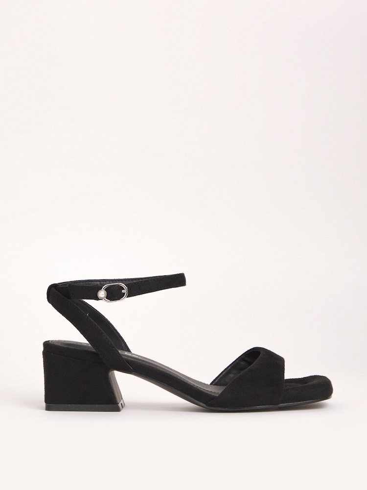 Simply Be Black Barely There On Low Block Heel - Image 8 of 8 Simply Be Black Barely There On Low Block Heel - Image 8 of 8