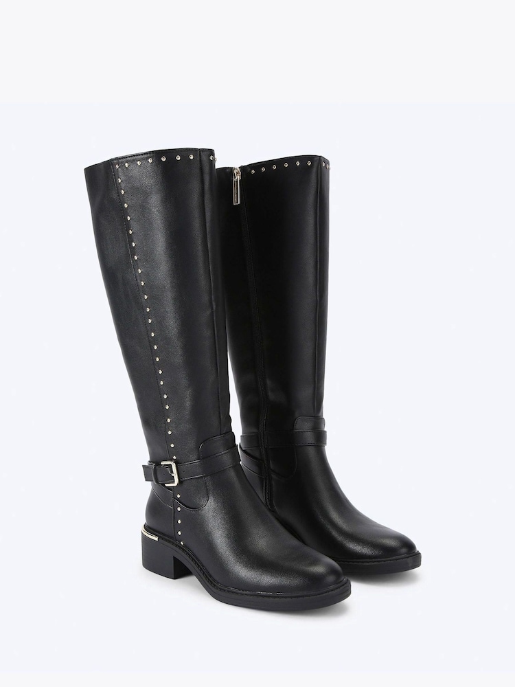KG Kurt Geiger Black Stud Knee Boots - Image 2 of 4 KG Kurt Geiger Black Stud Knee Boots - Image 2 of 4