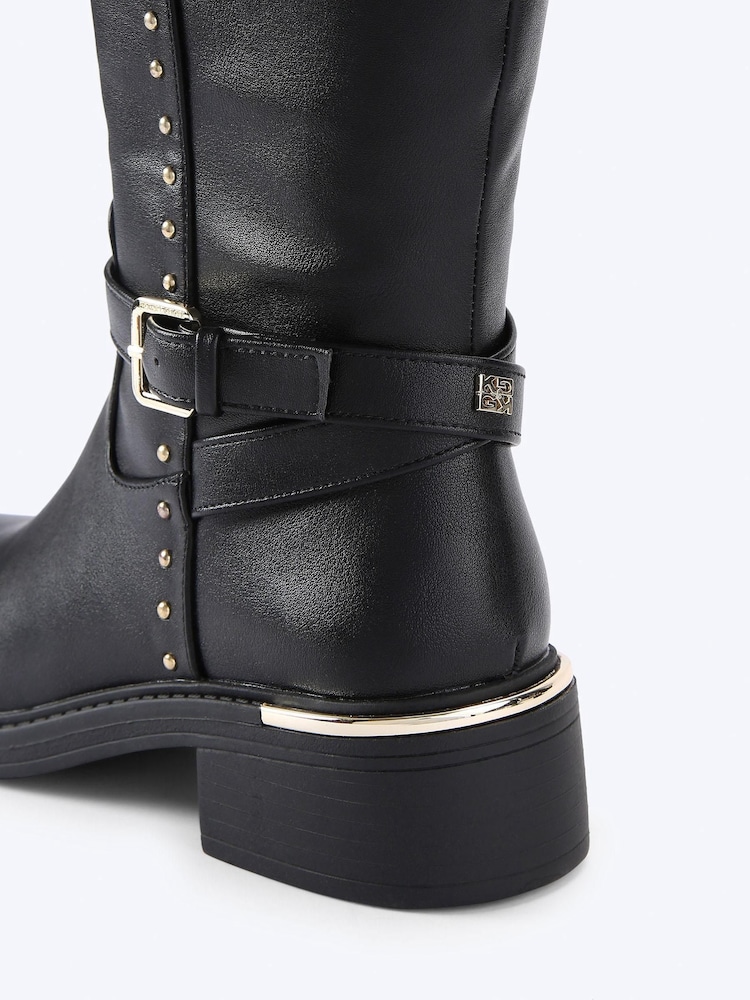 KG Kurt Geiger Black Stud Knee Boots - Image 4 of 4 KG Kurt Geiger Black Stud Knee Boots - Image 4 of 4