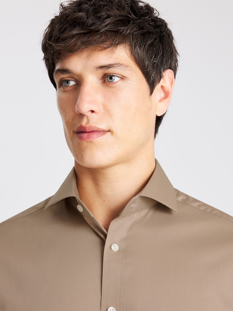 MOSS Natural Tailored Fit Straw Stretch Shirt - Image 2 of 3