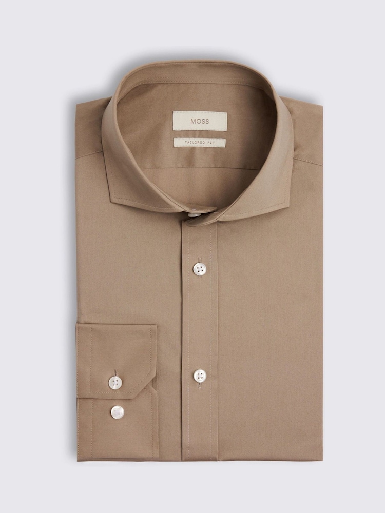 MOSS Natural Tailored Fit Straw Stretch Shirt - Image 3 of 3