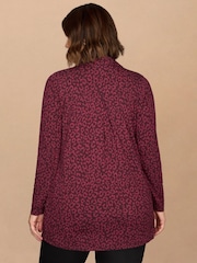 Live Unlimited Purple Print Long Sleeve Polo Collar Tunic - Image 2 of 3