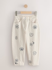 Broderie Ecru - Barrel Leg Jeans (3-16yrs) - Imaginea 1 din 5