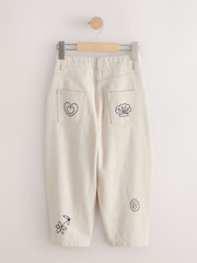 Broderie Ecru - Barrel Leg Jeans (3-16yrs) - Imaginea 2 din 5