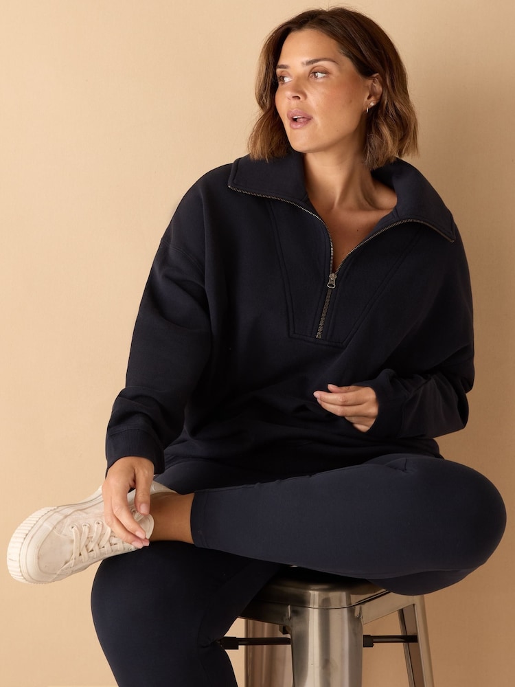 Live Unlimited Blue Half Zip Sweatshirt - Image 2 of 3 Live Unlimited Blue Half Zip Sweatshirt - Image 2 of 3