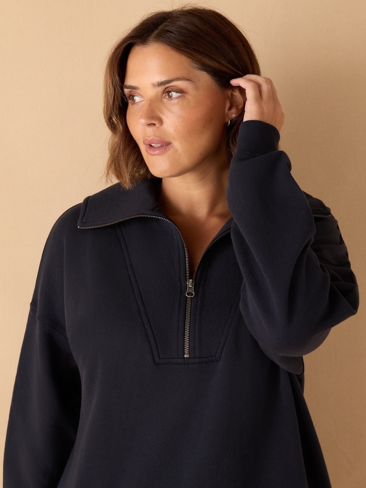 Live Unlimited Blue Half Zip Sweatshirt - Image 3 of 3 Live Unlimited Blue Half Zip Sweatshirt - Image 3 of 3