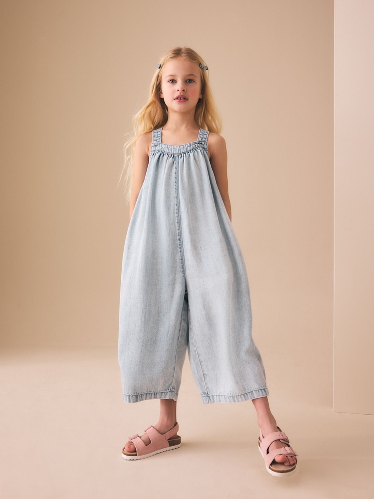 Blue Denim Barrel Leg Jumpsuit (3-16yrs) - Image 2 of 4