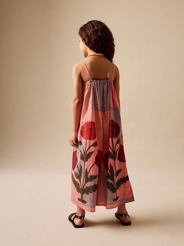 Check Floral Strappy Playsuit (3-16yrs) - Image 4 of 4