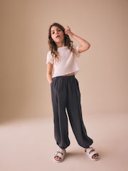 Grey Linen Cuffed Trousers (3-16yrs) - Image 4 of 8
