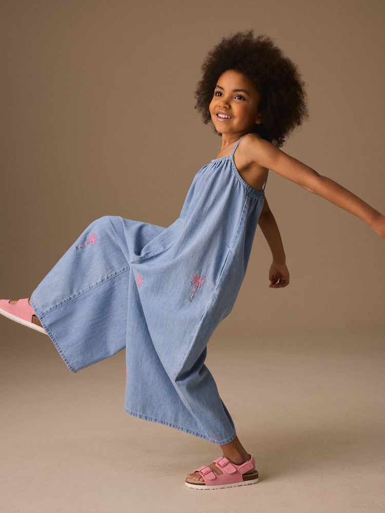 Denim Strappy Playsuit (3-16yrs) - Image 1 of 8