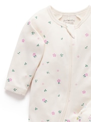 Purebaby Pink Printed Zip Growsuits 2 Pack - Image 2 of 7