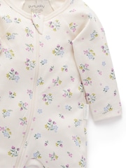 Purebaby Pink Printed Zip Growsuits 2 Pack - Image 3 of 7