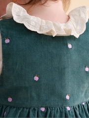 Purebaby Green Embroidered Corduroy Pinnie Dress - Image 2 of 6