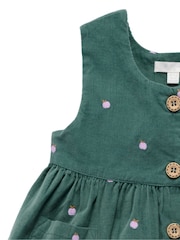 Purebaby Green Embroidered Corduroy Pinnie Dress - Image 6 of 6
