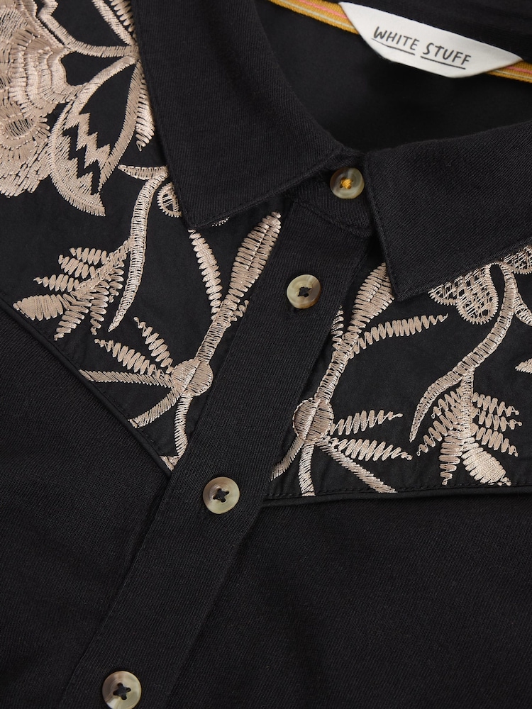 White Stuff Black Rua Embroidered Jersey Dress - Image 6 of 6 White Stuff Black Rua Embroidered Jersey Dress - Image 6 of 6