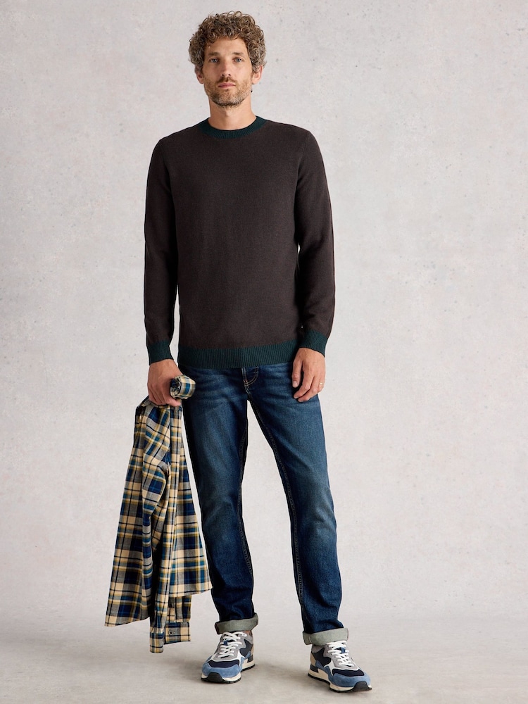 White Stuff Green Newport Merino Jacquard Crew Jumper - Image 1 of 6 White Stuff Green Newport Merino Jacquard Crew Jumper - Image 1 of 6