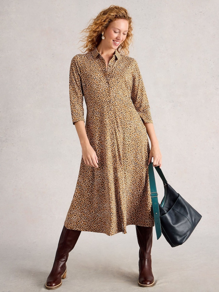 White Stuff Yellow Rua Jersey Shirt Dress - Image 2 of 6 White Stuff Yellow Rua Jersey Shirt Dress - Image 2 of 6