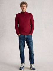 White Stuff Red Newport Merino Funnel Jumper - Image 1 of 6