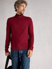 White Stuff Red Newport Merino Funnel Jumper - Image 2 of 6
