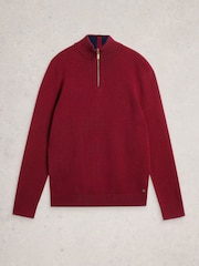 White Stuff Red Newport Merino Funnel Jumper - Image 5 of 6