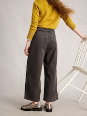 White Stuff Black Tia Cord Wide Leg Crop Trousers - Image 2 of 6