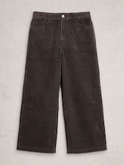 White Stuff Black Tia Cord Wide Leg Crop Trousers - Image 5 of 6