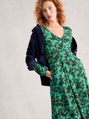 White Stuff Green Megan Jersey Dress - Image 3 of 6