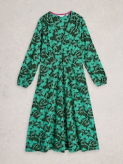 White Stuff Green Megan Jersey Dress - Image 5 of 6