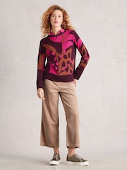 White Stuff Purple Olive Colourblock Jumper - Image 1 of 6
