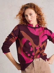 White Stuff Purple Olive Colourblock Jumper - Image 3 of 6