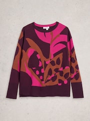 White Stuff Purple Olive Colourblock Jumper - Image 5 of 6