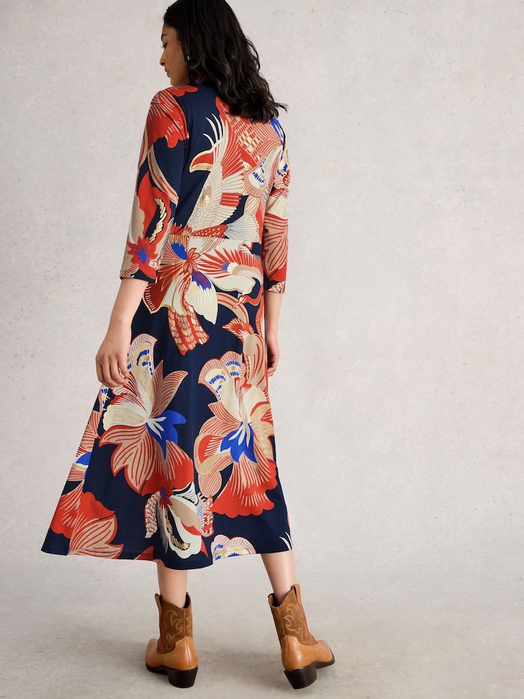 White Stuff Red Rua Jersey Shirt Dress - Image 2 of 6
