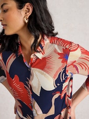 White Stuff Red Rua Jersey Shirt Dress - Image 4 of 6